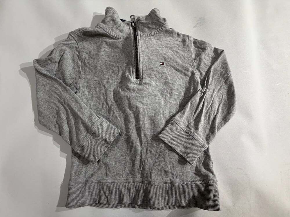 Tommy Hilfiger Grey Quarter Zip Pullover Sweatshirt Boys Size 6